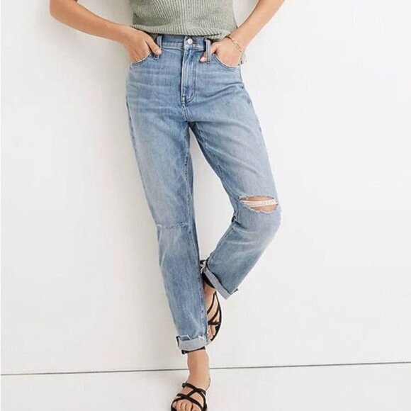 Madewell The High-Rise Slim Crop Boyjean in Elkhart Wash 26‎ - Picture 7 of 7